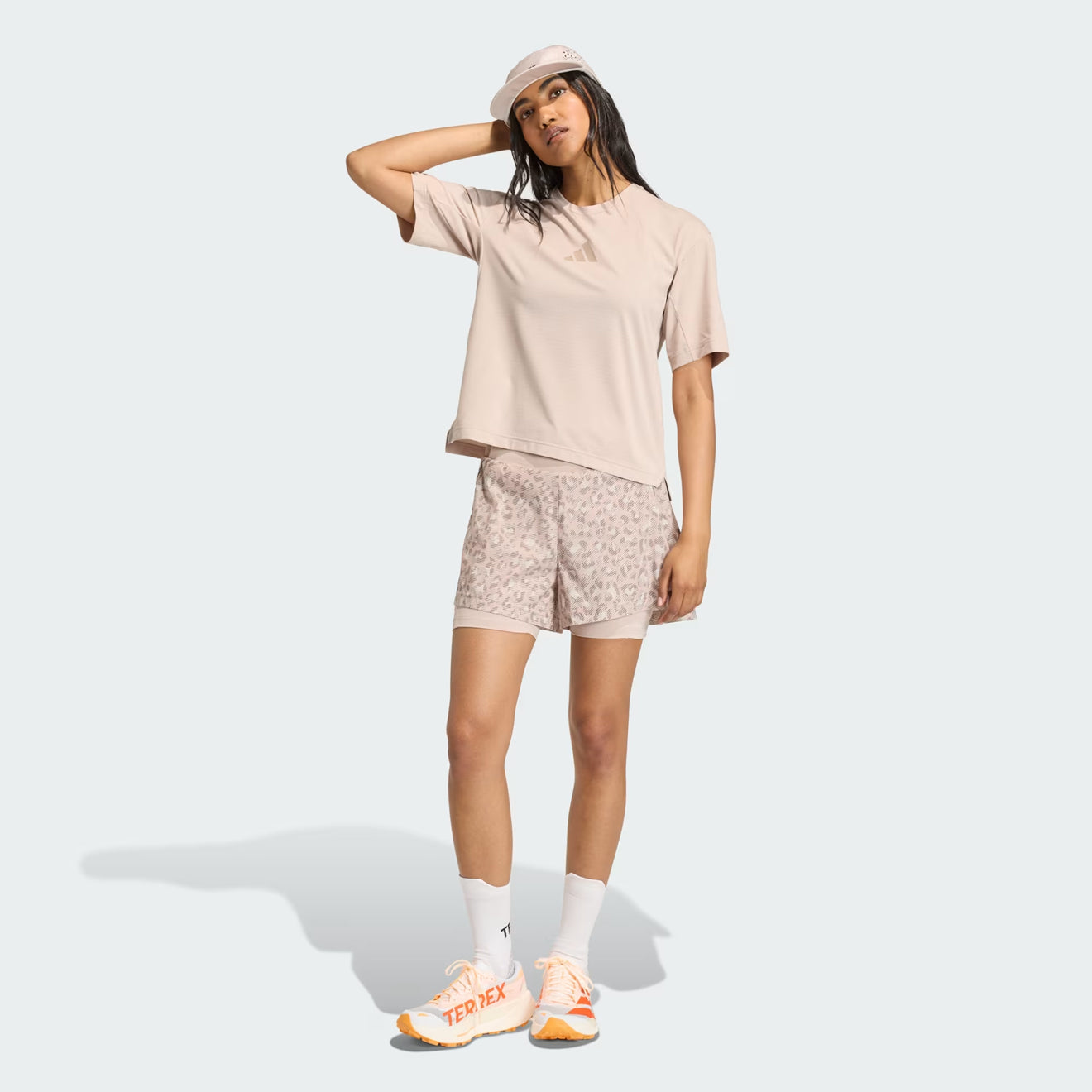 Adidas Terrex Womens WXPL 2 In 1 Shorts AOP Beige / Wonder Taupe / Trace Brown - pam pam 