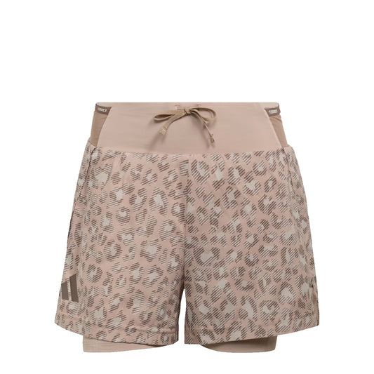 Adidas Terrex Womens WXPL 2 In 1 Shorts AOP Beige / Wonder Taupe / Trace Brown - pam pam